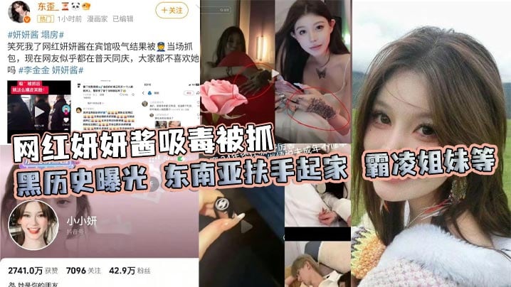 网红妍妍酱吸毒被抓黑历史曝光东南亚扶手起家霸凌姐妹等