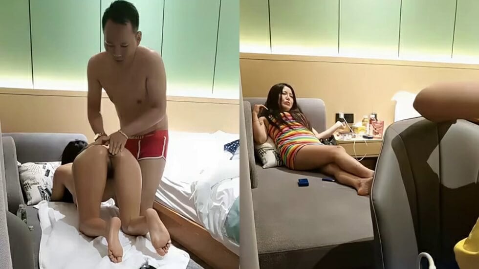 约操包臀裙少妇偷情,老哥花样多让少妇躺沙发推油,按完再开操你可太厉害了